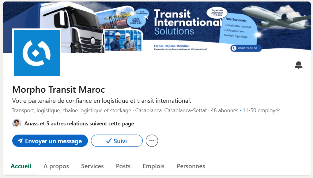 Morpho Transit Maroc LinkedIn company page — Transit International Solutions